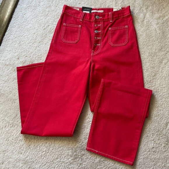 Levi's Denim - NWT Levi's Ribcage Straight Ankle Bright Red Women's Jeans Size 26/29